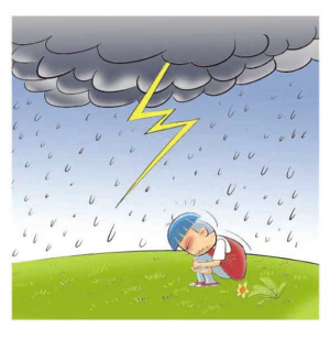 遭遇雷电时应就地蹲下